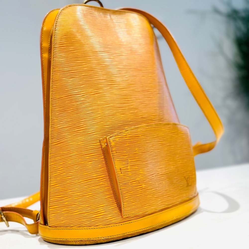 AUTHENTIC PRE-LOVED LOUIS VUITTON YELLOW EPI LEATHER GOBELIN BACKPACK